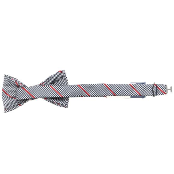 Izod Pre-Tied Adjustable Black Herringbone Stripe Bow Tie Bowtie - Picture 3 of 6